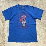 画像: 【M】2000s GILDAN デストロイスキーヤー プリントTシャツ 青■ビンテージ オールド レトロ アメリカ古着 ハンド 手 