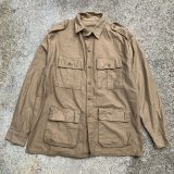 画像: 【XL-REGULAR】UNKNOWN USA製 ブッシュジャケット ベージュ■オールド ミリタリー アメリカ古着 コットン BDU 民間 M65タイプ