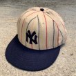 画像1: 【57cm】USA製 MLB ウール ベースボールキャップ■ビンテージ オールド レトロ アメリカ古着 NY ニューヨークヤンキース 80s-90s (1)