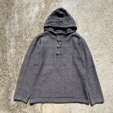 画像: 【XS/S】Himalayan Shop メキシカンパーカー グレー 幾何学模様■ビンテージ オールド レトロ アメリカ古着 エスニック ラグ プルオーバー 