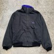 画像1: 【M/L】USA製 PATAGONIA ナイロンフリース ジャケット ブラック 黒無地■ビンテージ オールド レトロ アメリカ古着 パタゴニア 80s (1)