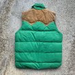 画像8: 【M】USA製 Woolrich レザーヨーク ダウンベスト グリーン 緑■ビンテージ オールド レトロ アメリカ古着 70s ウールリッチ 切替 (8)