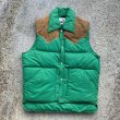 画像1: 【M】USA製 Woolrich レザーヨーク ダウンベスト グリーン 緑■ビンテージ オールド レトロ アメリカ古着 70s ウールリッチ 切替 (1)