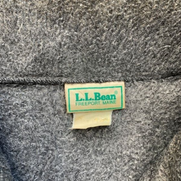 M】USA製 LL Bean フリースジャケット グレー□ビンテージ オールド 