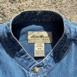 画像4: 【M/L】Eddie Bauer バンドカラー デニムシャツ 青■ビンテージ オールド レトロ アメリカ古着 90s エディーバウアー ダンガリー (4)