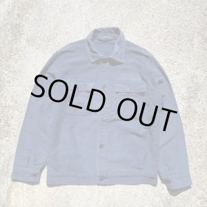 画像: 【M/L】UNKNOWN ユーロワーク ジャケット ネイビー フェード■ビンテージ オールド レトロ ヨーロッパ古着 カバーオール コットン
