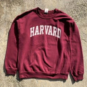 画像: 【M】HARVARD カレッジプリントスウェット えんじ色■ビンテージ オールド レトロ アメリカ古着 ギルダン トレーナー