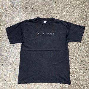 画像: 【XL/2XL】USA製 MURINA「SOUTH BEACH」刺繍Tシャツ ブラック 黒■ビンテージ オールド レトロ アメリカ古着 90s オールコットン