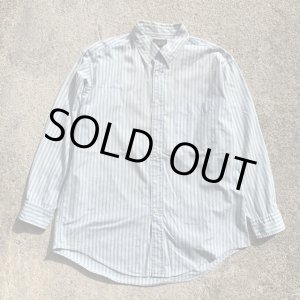 画像: 【L/XL】90s J.CREW 長袖シャツ 青ストライプ■ビンテージ オールド レトロ アメリカ古着 ジェイクルー 巨人タグ ボタンダウン