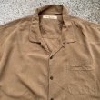 画像2: 【XL/XXL】Tommy Bahama オープンカラー 半袖シルクシャツ 茶系 無地■ビンテージ オールド アメリカ古着 トミーバハマ アロハシャツ (2)