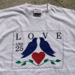 画像2: 【XL】80s USA製 USPA LOVE 切手 プリントTシャツ 白■ビンテージ オールド レトロ アメリカ古着 鳥 ハート アート (2)