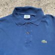 画像3: 【L SIZE 5】LACOSTE ワンポイント 半袖ポロシャツ 青■オールド フレンチ ヨーロッパ古着 ラコステ 鹿の子 (3)