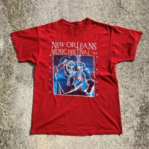 画像: 【M】2009s ニューオリンズ MJ追悼 音楽フェス プリントTシャツ 赤■ビンテージ オールド アメリカ古着 マイケルジャクソン