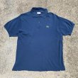 画像1: 【L SIZE 5】LACOSTE ワンポイント 半袖ポロシャツ 青■オールド フレンチ ヨーロッパ古着 ラコステ 鹿の子 (1)