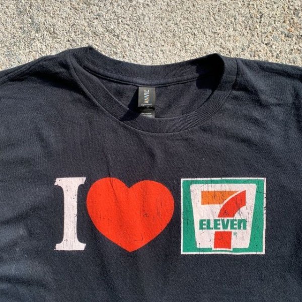 画像2: 【S/M】「I 7 ELEVEN」プリントTシャツ ブラック 黒■アメリカ古着 コットン セブンイレブン コンビニエンスストア 企業 (2)