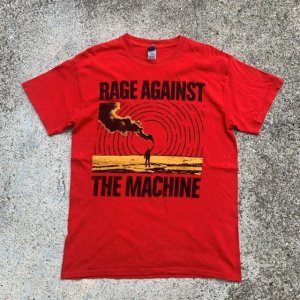 画像: 【M】RAGE AGAINST THE MACHINE バンドTシャツ 赤■ビンテージ オールド レトロ アメリカ古着 ロック レイジアゲインストザマシーン