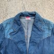 画像2: 【S/M相当】70s BRITANIA SPORTSWEAR デニム テーラードジャケット■ビンテージ オールド レトロ アメリカ古着 パッチワーク (2)