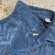 画像6: 【XL】Jamaica Jaxx オープンカラー 半袖シルクシャツ 青■オールド レトロ アメリカ古着 アロハシャツ ジャガード 開襟 総柄 リーフ柄 (6)
