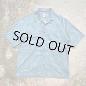 画像: 【M/L】Jamaica Jaxx ハイビスカス柄 オープンカラー 半袖シルクシャツ 水色■オールド レトロ アメリカ古着 アロハシャツ 開襟 総柄