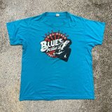 画像: 【L/XL】80s USA製 ブルースフェスティバル プリントTシャツ 青■ビンテージ オールド アメリカ古着 バンドT ロック シングルステッチ