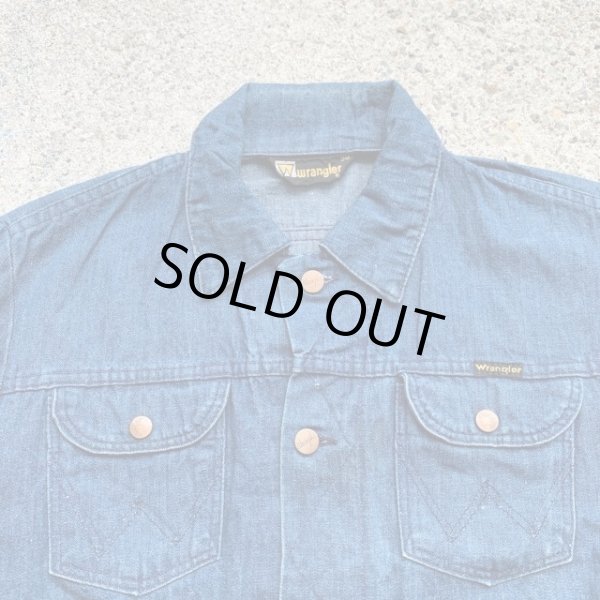 画像2: 【S/M】Wrangler デニムジャケット 青■ビンテージ オールド レトロ 古着 70s ラングラー ユーロ ジージャン ライトオンス (2)