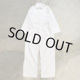 画像: 【M/L】70s 米軍実物 オールコットン オールインワン 白無地■ビンテージ オールド レトロ アメリカ古着 ミリタリー ツナギ US ARMY