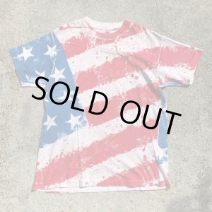 画像: 【XL】90s アイルランド製 フルーツオブザルーム 星条旗 Tシャツ 白ベース■ビンテージ オールド アメリカ古着 シングルステッチ 国旗