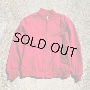 画像: 【L/XL】USA製 Walls 首リブ コットンツイル ワークジャケット 赤■ビンテージ オールド アメリカ古着 ノーカラー 80s/90s