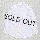 画像: 【L/XL】デッドストック GOOUCH 長袖リネンシャツ 白無地■ビンテージ オールド レトロ アメリカ古着 90s 片ポケ ビッグサイズ No.3