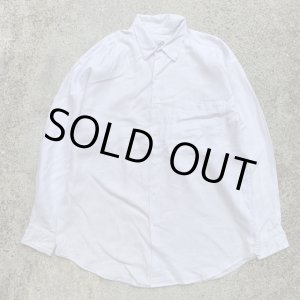 画像: 【L/XL】デッドストック GOOUCH 長袖リネンシャツ 白無地■ビンテージ オールド レトロ アメリカ古着 90s 片ポケ ビッグサイズ No.3