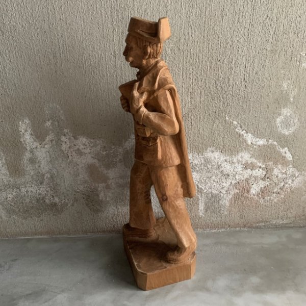 画像2: 【39.5cm】木彫り 人形 ウッドカービング 置物■ビンテージ アンティーク レトロ ヨーロッパ雑貨 民藝 彫刻 インテリア オブジェ (2)