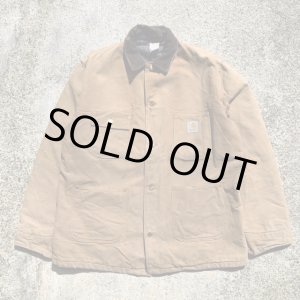 画像: 【XL/XXL】USA製 carhartt ダック地 カバーオール チョアコート ブラウン■ビンテージ アメリカ古着 カーハート ブランケット ジャケット