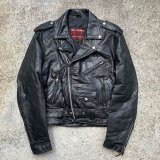 画像: 【S 36】HOT LEATHERS ダブルライダース レザージャケット ブラック 黒■ビンテージ オールド レトロ アメリカ古着 革ジャン 80s/90s 