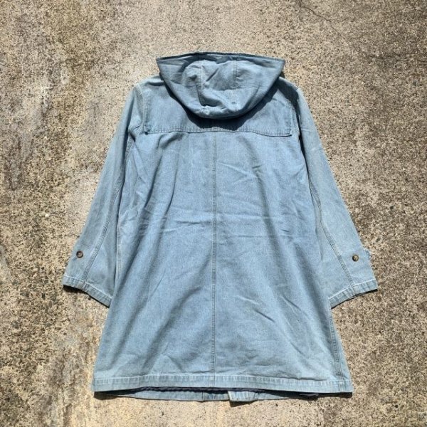 画像2: 【L/XL】DENIM&Co. デニム ダッフルコート ジャケット アイスブルー■ビンテージ オールド レトロ アメリカ古着 ジージャン  (2)