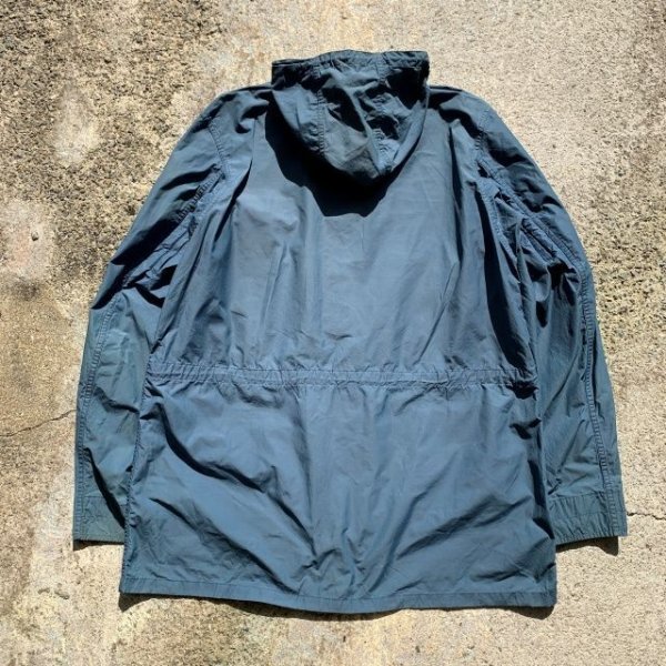 画像2: 【XL】Barbour ナイロン×コットン ジャケット パーカー 青■ビンテージ オールド レトロ ヨーロッパ古着 バブアー 難有り (2)