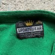 画像5: 【L】SPORTSWEAR アクリルニット カーディガン グリーン 緑 無地■ビンテージ オールド レトロ アメリカ古着 80s セーター (5)