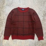 画像: 【XS or Ladies】Woolrich ウールニット 赤 千鳥格子■ビンテージ オールド レトロ アメリカ古着 セーター ウールリッチ レディース 80s 