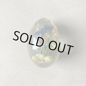 画像: 【8.0cm】アメリカ雑貨 花 球体 ガラスオブジェ■ビンテージ アンティーク レトロ エッグ型 プリザーブドフラワー