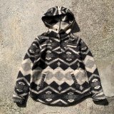 画像: 【Ladies S】Woolrich プルオーバー ウールジャケット 白黒 総柄■ビンテージ オールド レトロ アメリカ古着 ウールリッチ パーカー