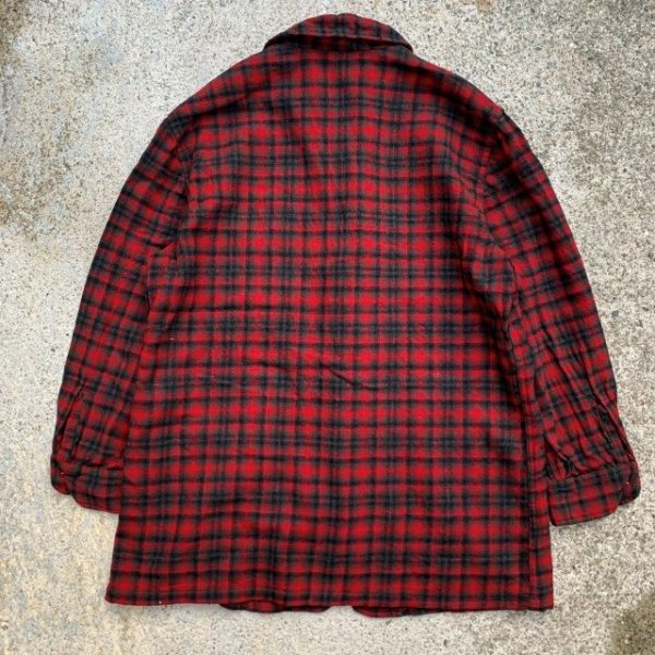 画像2: 【M/L】PENDLETON ウール アンコンジャケット 赤黒チェック■ビンテージ オールド レトロ アメリカ古着 ペンドルトン テーラード 50s-60s (2)