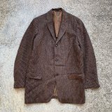 画像: 【M】Harris Tweed ウール テーラードジャケット 茶色■ビンテージ オールド レトロ アメリカ古着 ブレザー ハリスツイード 70s