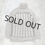画像: 【M/L】UNKNOWN タートルネック ウールニット セーター ノルディック柄■ビンテージ オールド レトロ アメリカ古着 ハンドニット