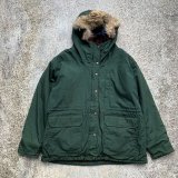 画像: 【M/L】USA製 Woolrich リアルファー マウンテンパーカー ジャケット 緑■ビンテージ オールド レトロ アメリカ古着 80s ウールリッチ