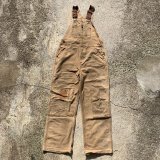 画像: 【W30 キッズ or レディース】carhartt ブラウンダック オーバーオール■ビンテージ オールド レトロ アメリカ古着 カーハート 山ポケ