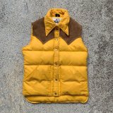 画像: 【レディース or キッズ】Woolrich レザー切替 ダウンベスト 黄色■ビンテージ オールド アメリカ古着 70s ウールリッチ 子供服