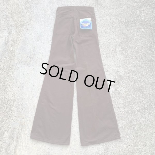 画像1: 【W26(W25)】マルタ製 デッドストック WRANGLER フレアパンツ 茶■ビンテージ ヨーロッパ古着 70s ラングラー ベルボトム バギー (1)