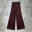 画像4: 【W26(W25)】マルタ製 デッドストック WRANGLER フレアパンツ 茶■ビンテージ ヨーロッパ古着 70s ラングラー ベルボトム バギー (4)