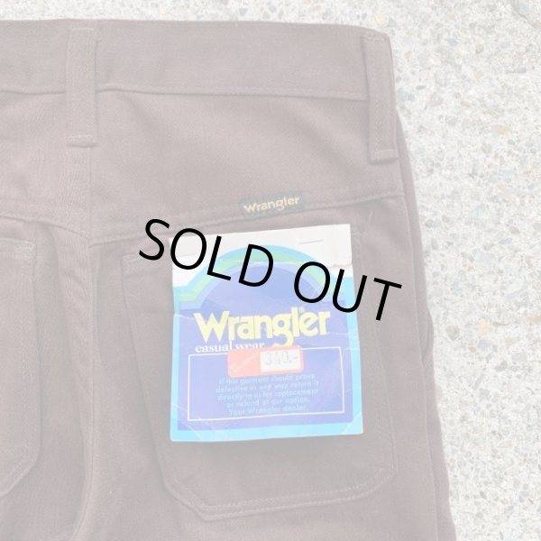 画像2: 【W26(W25)】マルタ製 デッドストック WRANGLER フレアパンツ 茶■ビンテージ ヨーロッパ古着 70s ラングラー ベルボトム バギー (2)