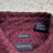 画像5: 【M/L】GEORGE 長袖フェイクスエードシャツ 黒×えんじ 総柄■ビンテージ オールド レトロ アメリカ古着 片ポケ ソフトスエード (5)