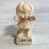 画像: 【高さ 12.3cm】「I LOVE YOU」プラスチック メッセージドール■ビンテージ アンティーク レトロ 人形 オブジェ インテリア 70s/80s